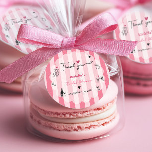 Adesivo Chic Desenho à Mão Faixa Rosa Chá de Bebê de Noiva