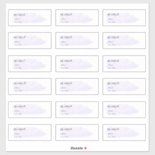 Adesivo Chic Dusty Purple Bruted Watercolor Endereço Convi