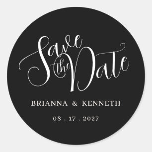Adesivo Chic Elegant Black Wedding Salvar Data