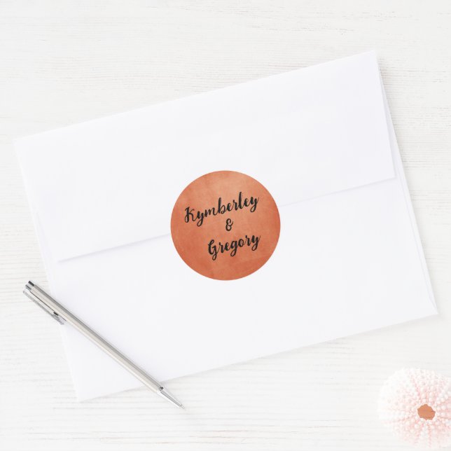 Adesivo Chic Elegant Orange Black Name (Envelope)