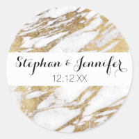 Chic Elegant White e Dourado Padrão Marble