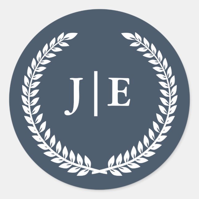 Adesivo Chic Elegant Wreath Monogram Wedding (Frente)