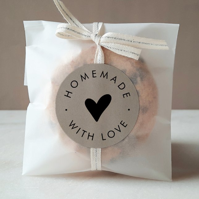 Adesivo Chic Faux Kraft Hearemade Com Amor (Criador carregado)