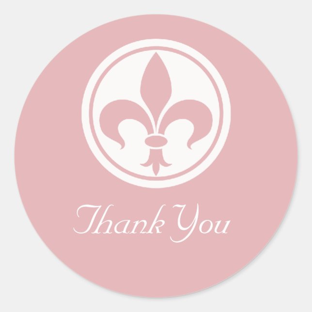 Adesivo Chic Fleur De Lis Obrigado Stickers, Rosa (Frente)