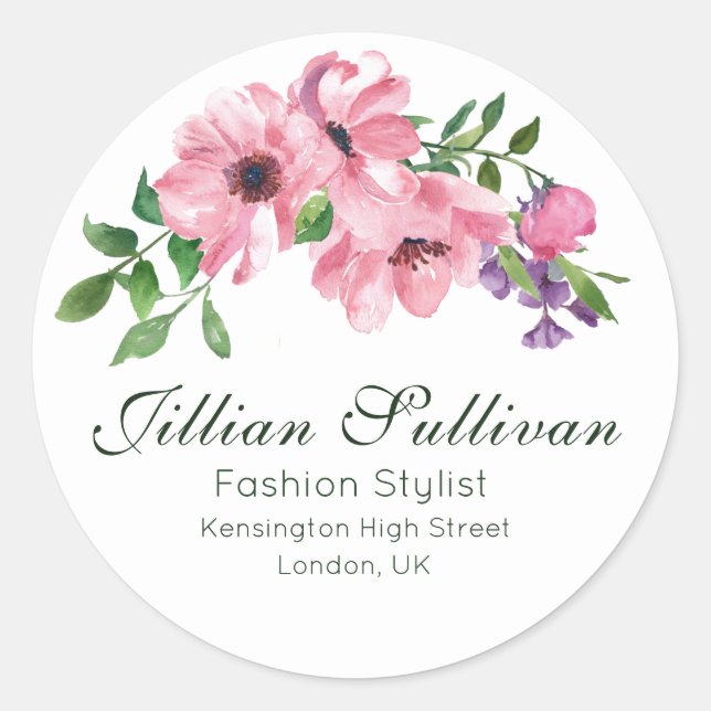 Adesivo Chic Floral Boutique Business e Marketing (Frente)