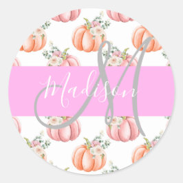 Adesivo Chic Floral White Pink Pêssego Pumpkin Monograma N