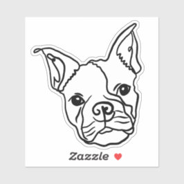 Adesivo Chic French Bulldog Line Art: Edite seu texto