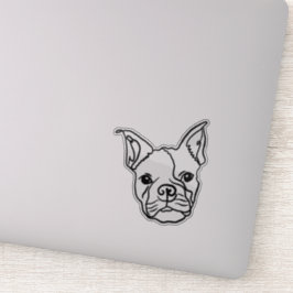 Adesivo Chic French Bulldog Line Art: Edite seu texto