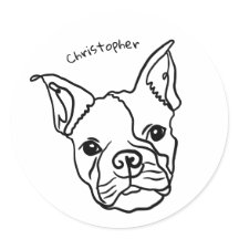 Chic French Bulldog Line Art: Edite seu texto