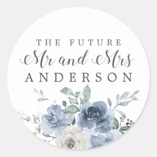 Adesivo Chic Future Sr. Blue Ivory Envelope Floral Seal
