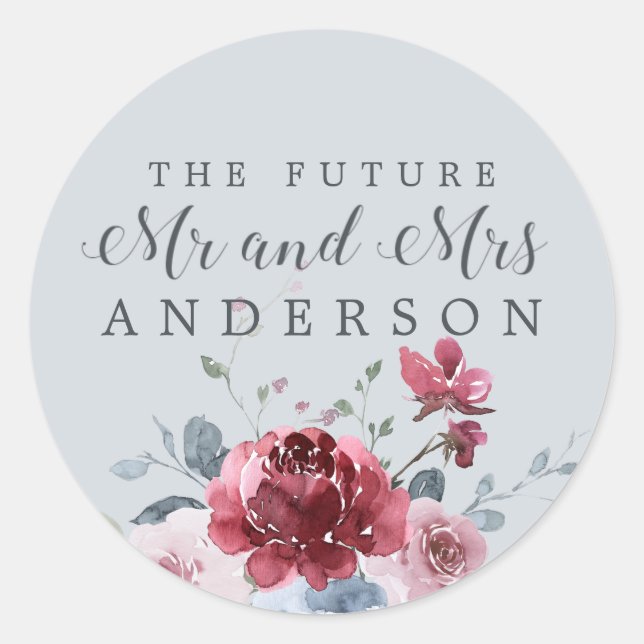 Adesivo Chic Future Sr. Burgundy Envelope Floral Seal (Frente)