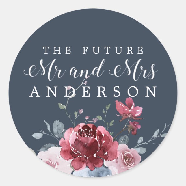 Adesivo Chic Future Sr. Burgundy Envelope Floral Seal (Frente)