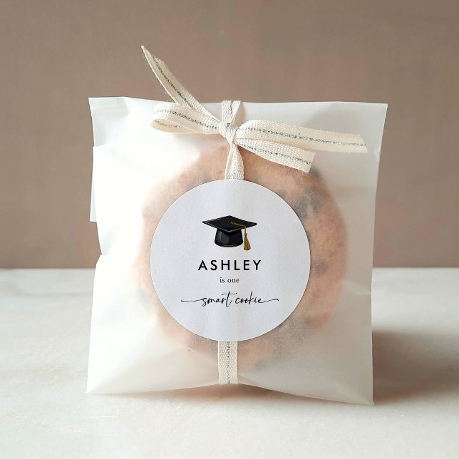 Adesivo Chic Grad Cap One Smart Cookie Graduation Favor (Criador carregado)