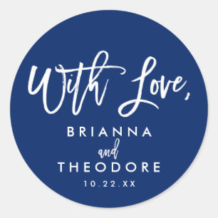 Adesivo Chic Hand Lettered Weding With Love Favor Label