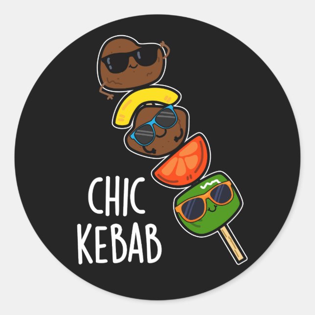 Adesivo Chic Kebab Engraçado Shish Kebab Dark BG (Frente)