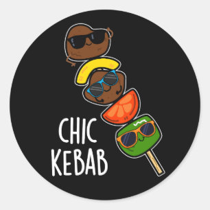 Adesivo Chic Kebab Piada Engraçada de Shish Kebab Fundo Es