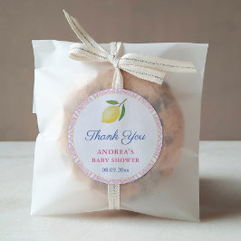 Adesivo Chic Lemons Rosa Chá de fraldas Favor de Garota Br