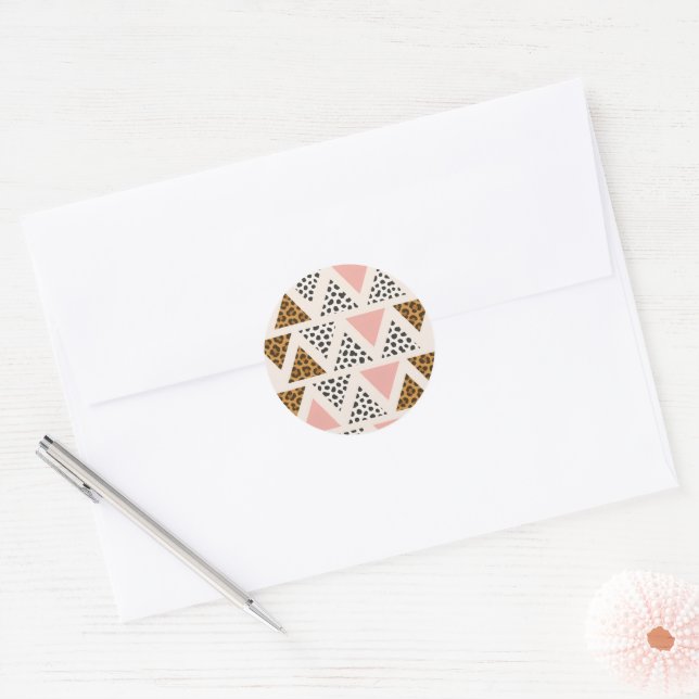 Adesivo Chic Leopard & Pink Triangle Pattern (Envelope)