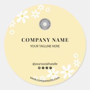 Adesivo Chic Light Butter Yellow Daisy Business Name