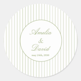 Adesivo Chic Minimalist Stripe Green Wedding 