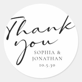Adesivo Chic Modern Calliographic Casamento Favor Obrigado