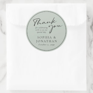 Adesivo Chic Modern Calliographic Casamento Favor Obrigado