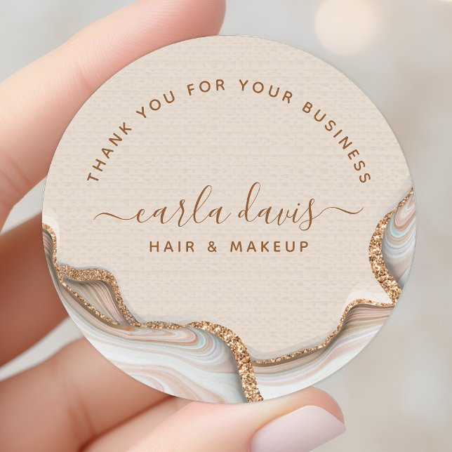 Adesivo Chic Moderna de Agitação de Mármore Dourado Elegan (Criador carregado)