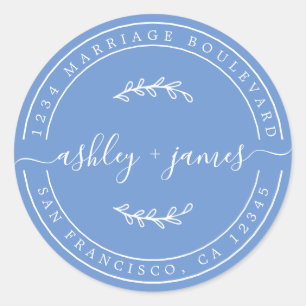 Adesivo Chic Names Cornflower Blue Wedding Endereço de dev