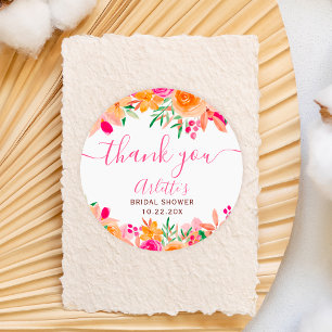 Adesivo Chic ousado floral em aquarela para chá de noiva