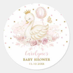 Adesivo Chic Pink Dourado Swan Princesa Balão Bebê