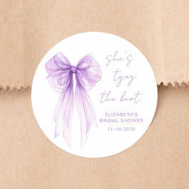 Adesivo Chic Purple Bow Watercolor Bridal Shower