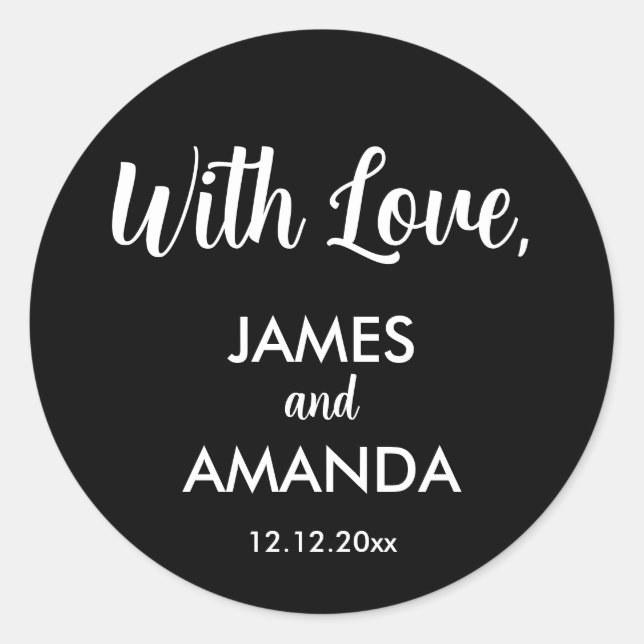Adesivo Chic Romantic Weding "With Love" (Frente)