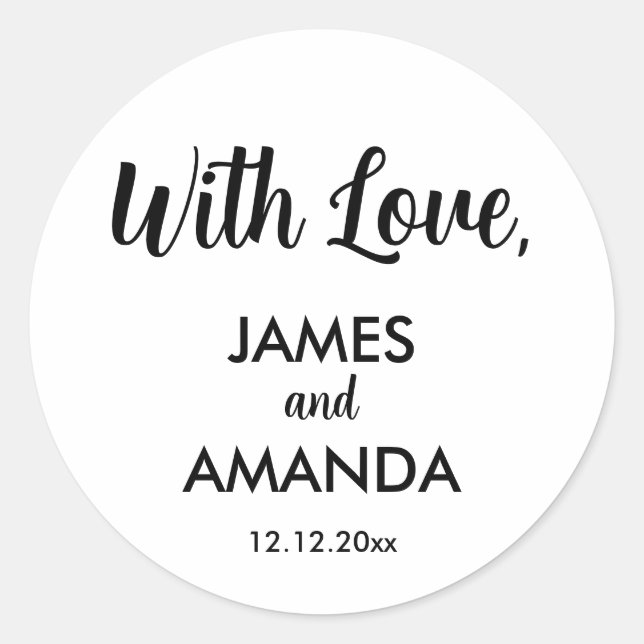 Adesivo Chic Romantic Weding "With Love" (Frente)
