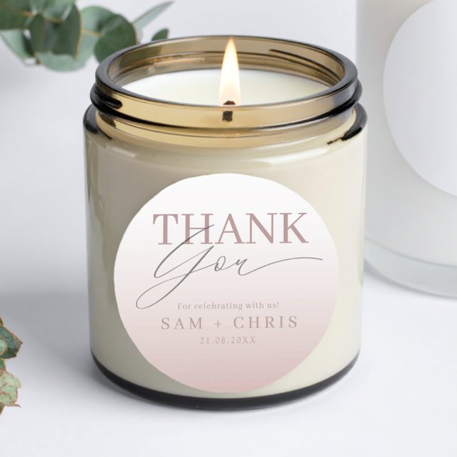 Adesivo Chic Rose Gold Wedding Thank You  (Criador carregado)