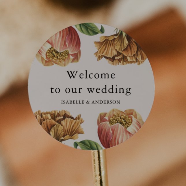 Adesivo Chic Rustic Floral Wedding Bem-vindo (Criador carregado)