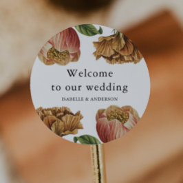 Adesivo Chic Rustic Floral Wedding Bem-vindo