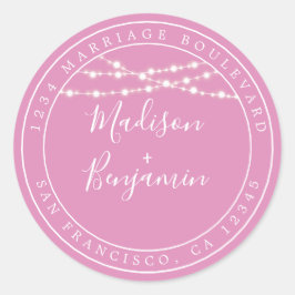 Adesivo Chic Rustic Lights Pink Casal Return Address
