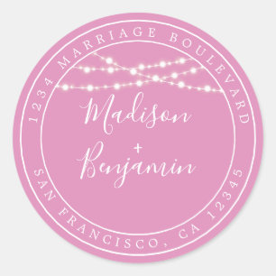 Adesivo Chic Rustic Lights Pink Casal Return Address