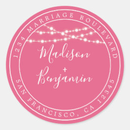 Adesivo Chic Rustic Lights Pink Casal Return Address