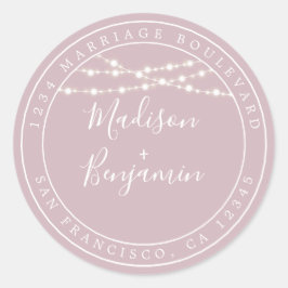 Adesivo Chic Rustic Lights Purple Wedle Return Address