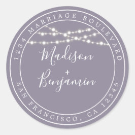 Adesivo Chic Rustic Lights Purple Wedle Return Address