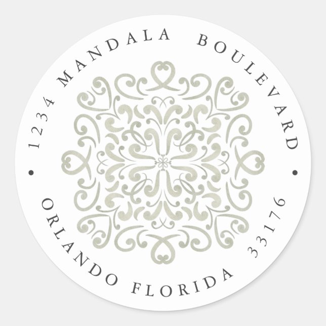 Adesivo CHIC SAGE VEREN AZULEJO WEDDING Endereço de devolu (Frente)