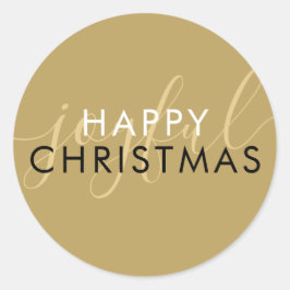 Adesivo Chic Script Alegre Moderno Feliz Natal Dourado