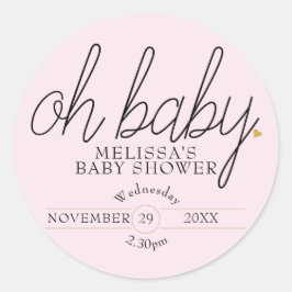 Adesivo Chic script coração dourado chá de bebê menina oh 