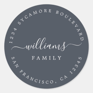 Adesivo Chic Script Family Name Return Address