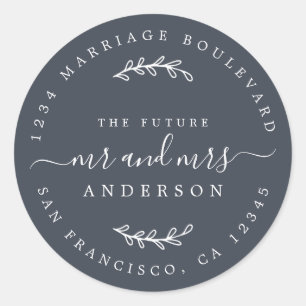 Adesivo Chic Script Future Mr Mrs Wedding Return Address