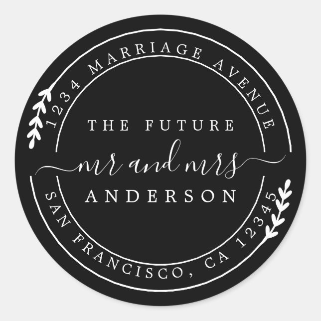 Adesivo Chic Script Future Sr. Black Return Endereço (Frente)
