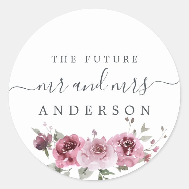 Adesivo Chic Script Future Sr. Burgundy Floral Pink (Frente)