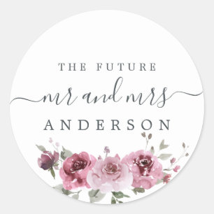 Adesivo Chic Script Future Sr. Burgundy Floral Pink