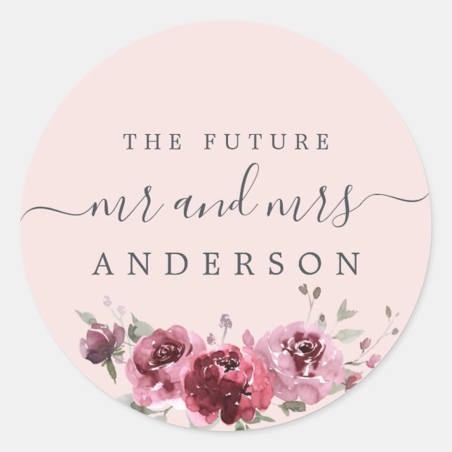 Adesivo Chic Script Future Sr. Burgundy Floral Pink (Frente)